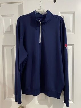 Fairway & Greene Navy Quarter-Zip Golf Performance Pullover with US Flag 🇺🇸